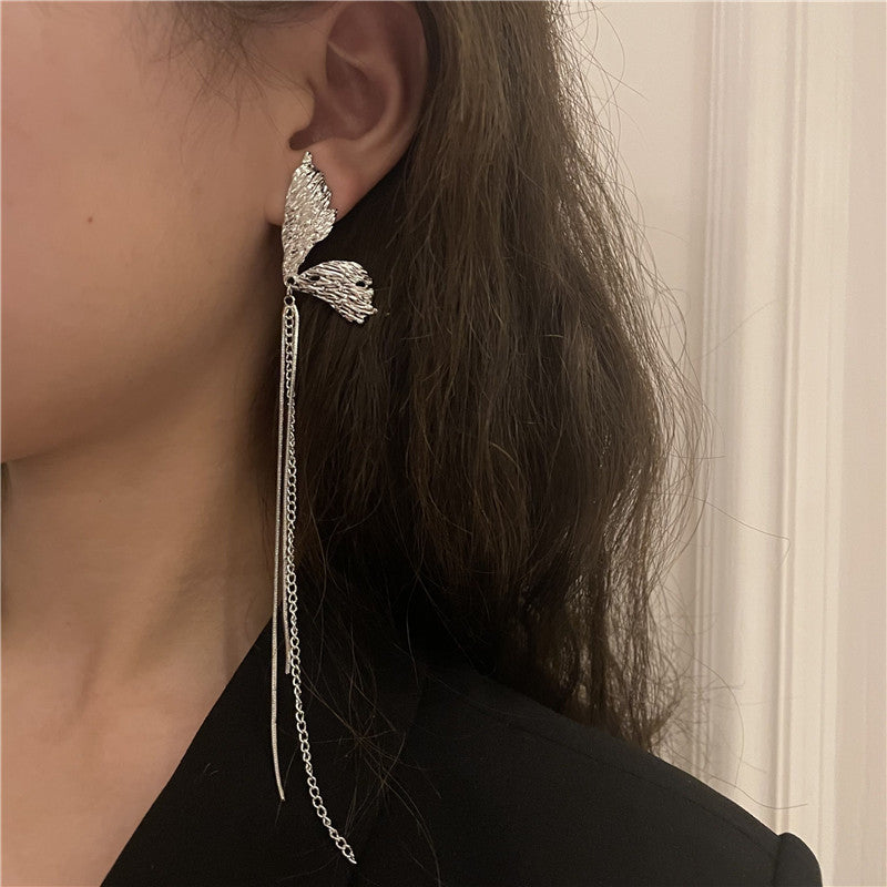 Butterfly Tassels Metal Drop Earrings for Women