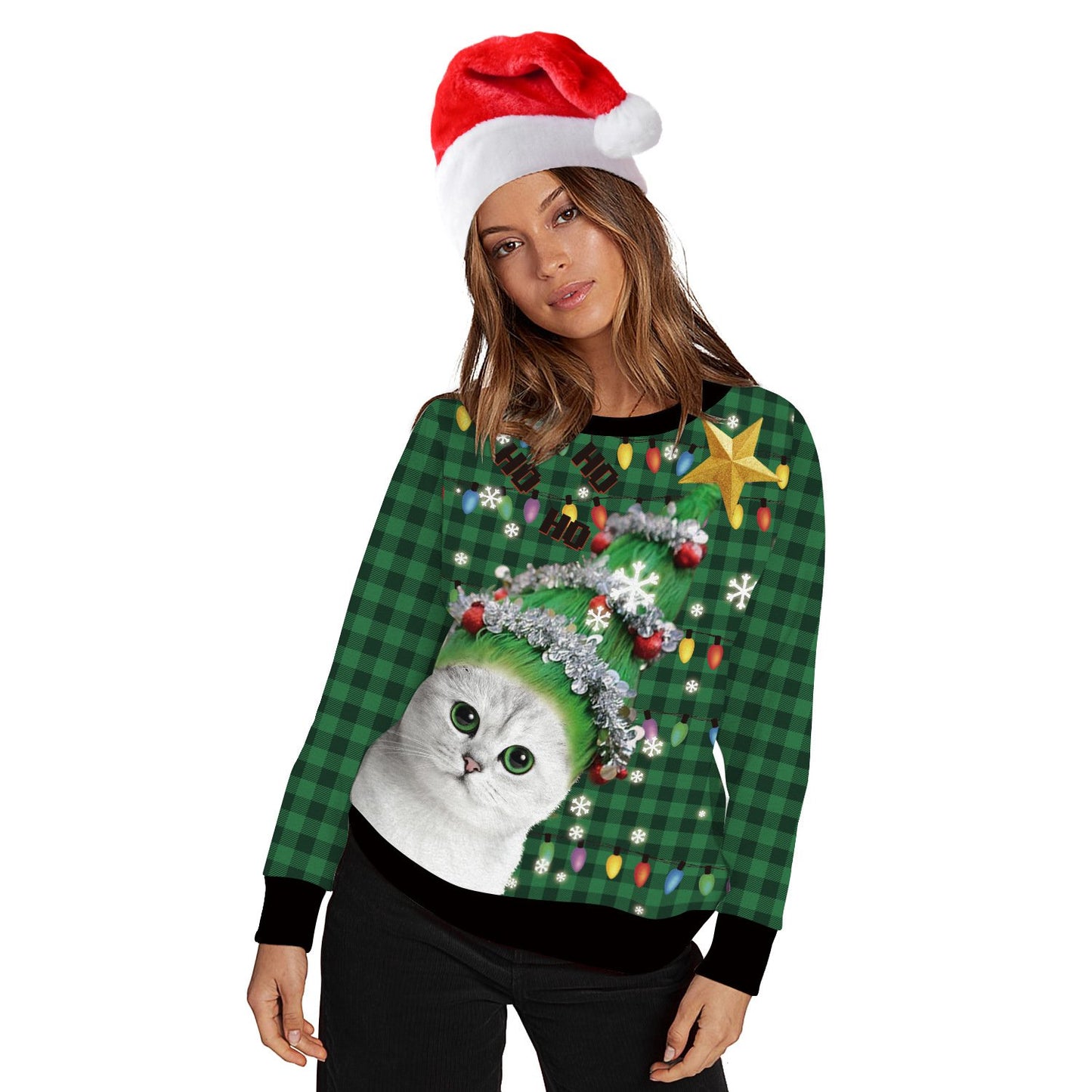 Christmas Cat His-and-hers Hoodies Sweaters