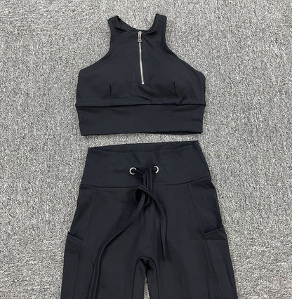 Sexy Drawstring Elastic Sports Yoga Suits for Women