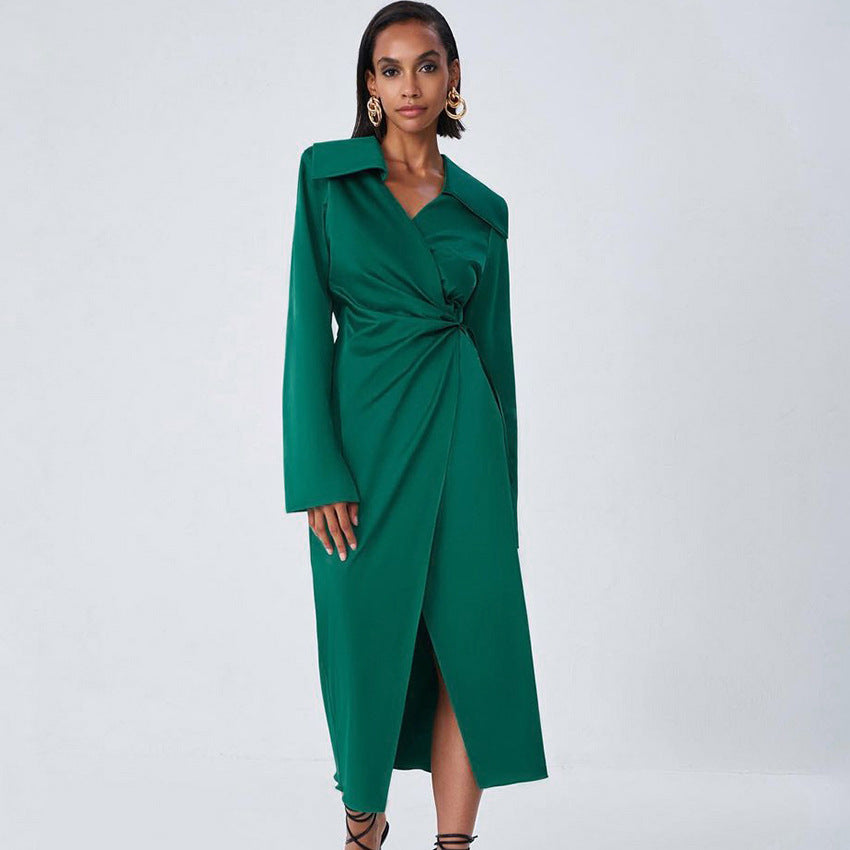 Green French Style Long Dresses for Women