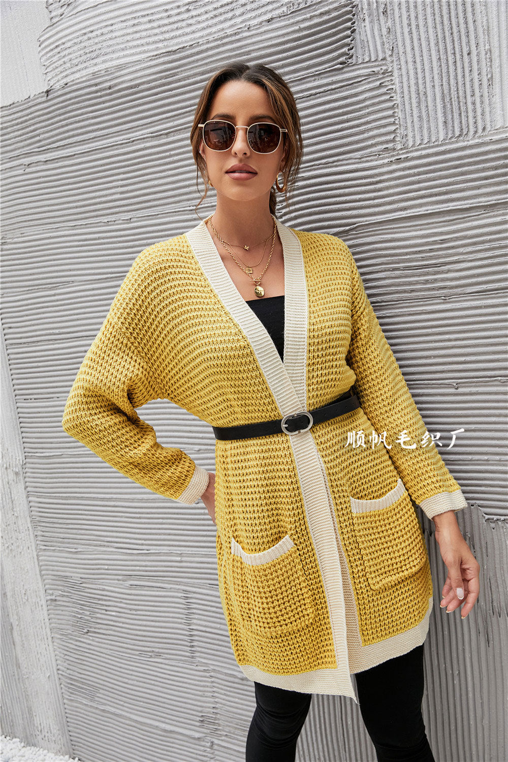 Casual Knitting Long Sleeves Women Overcoat