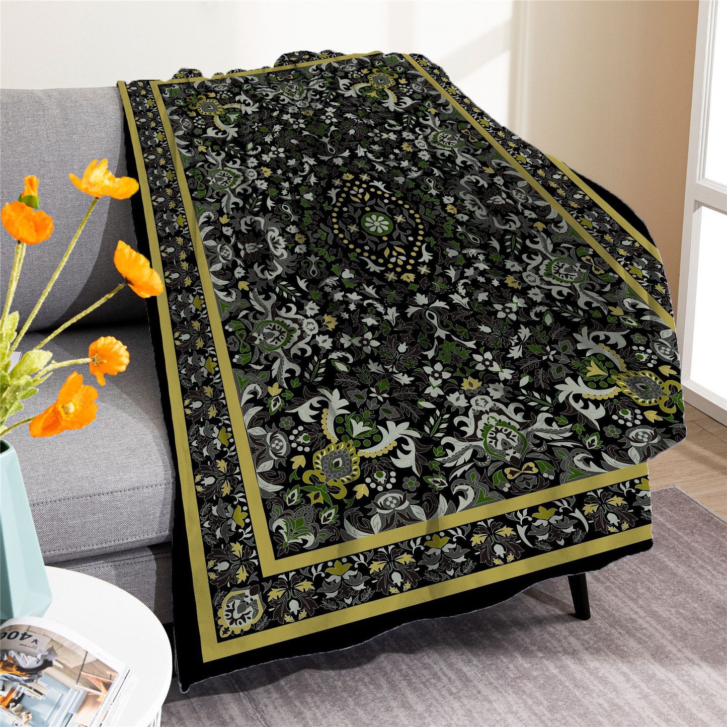 Vintage Boho Fleece Throw Blankets