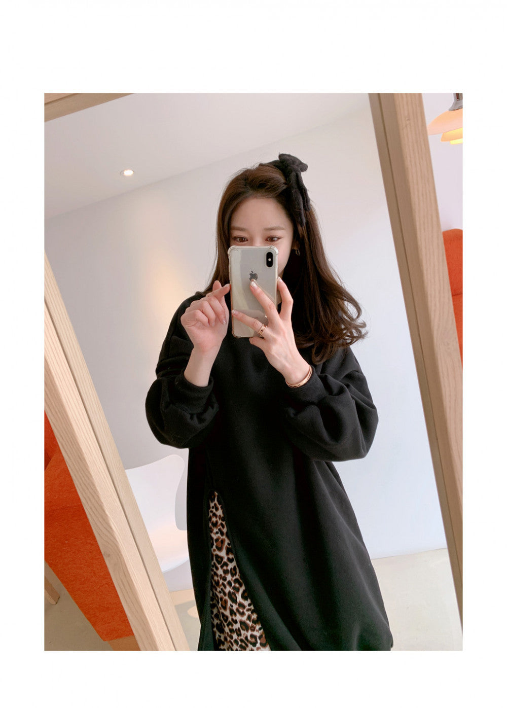 Leisure Leopard Fake Two Pieces Autumn Long Dresses