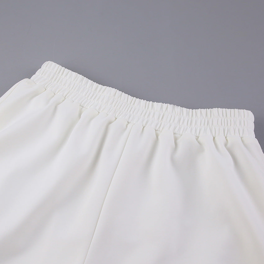 White Polo Shirts and Shorts Summer Suits
