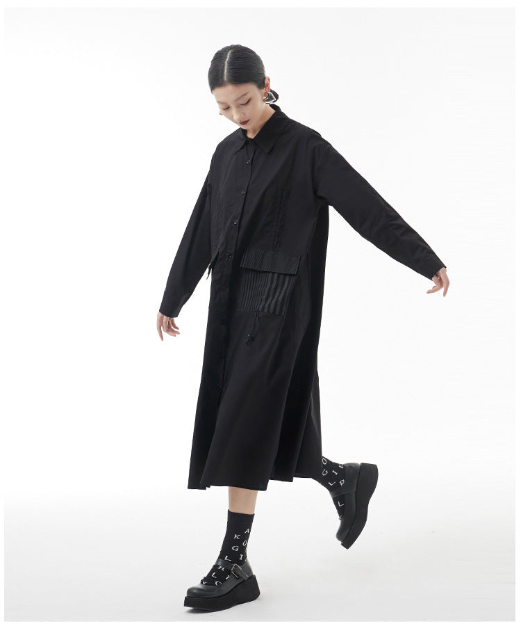 Designed Plus Sizes Long Sleeves Midi Shirts Dresses