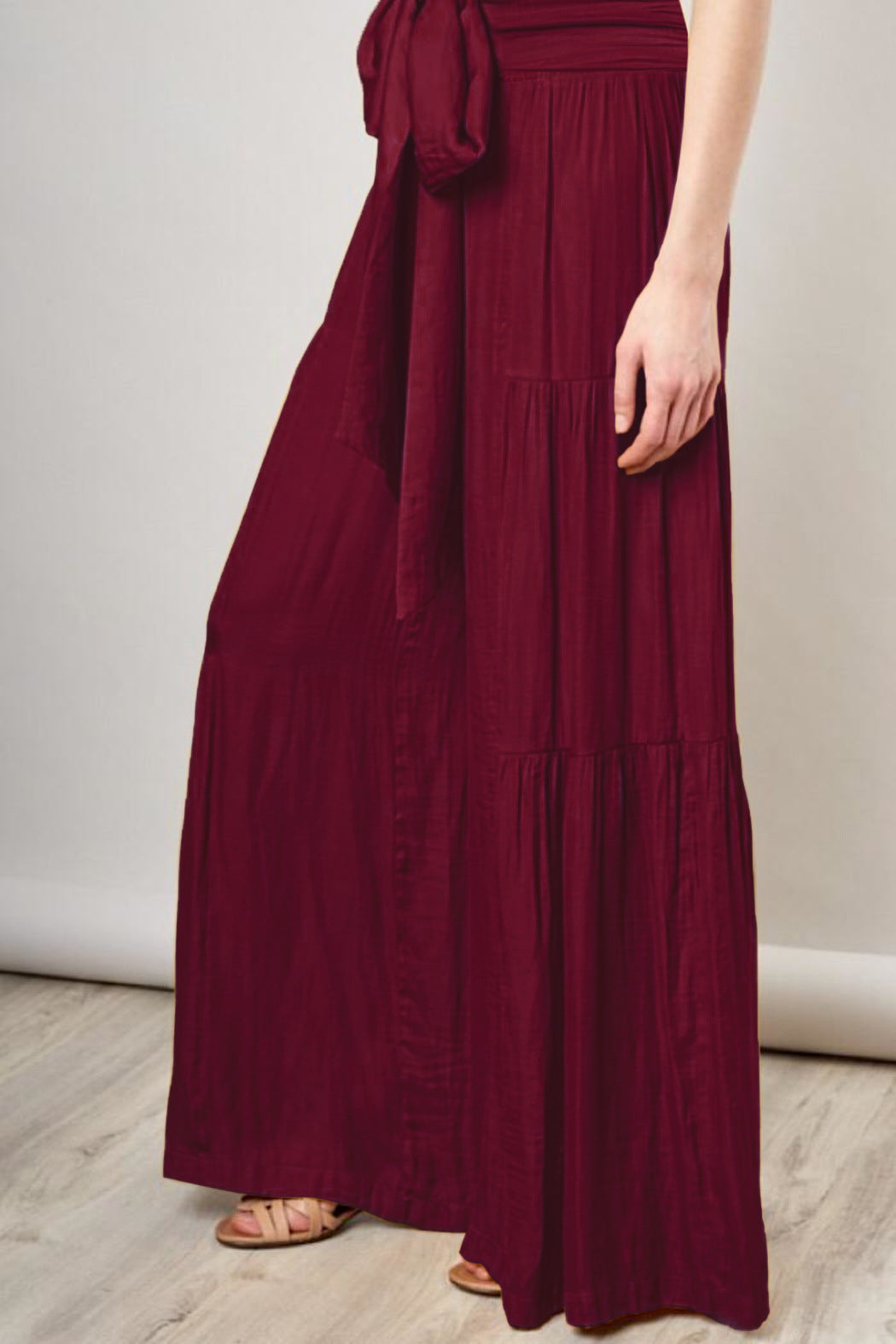 Casual Elastic Waist Wide Legs Pants