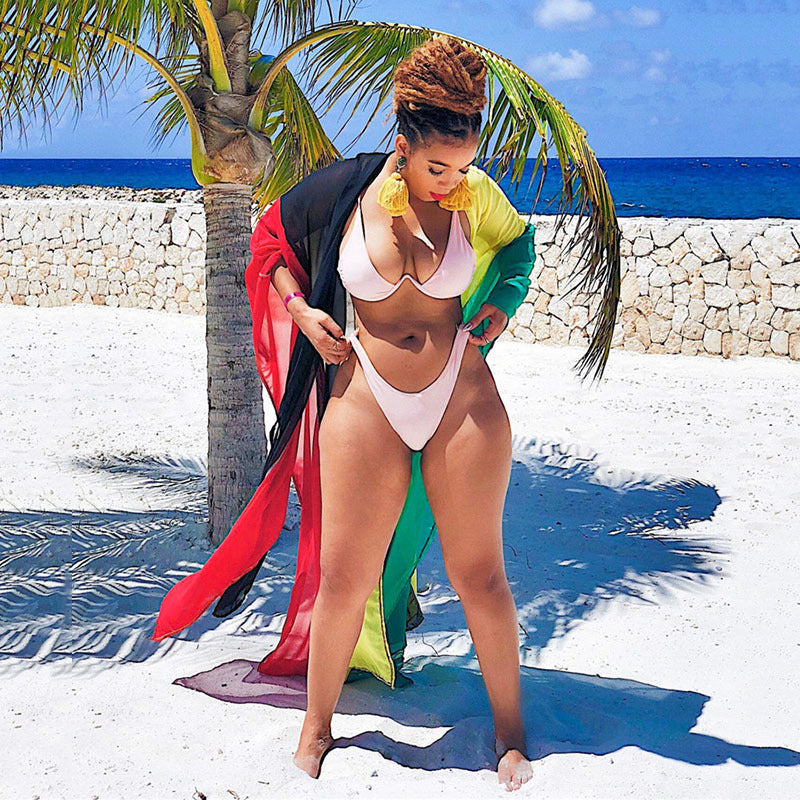 Colorful Chiffon Bikini Cover Up Dresses for Women
