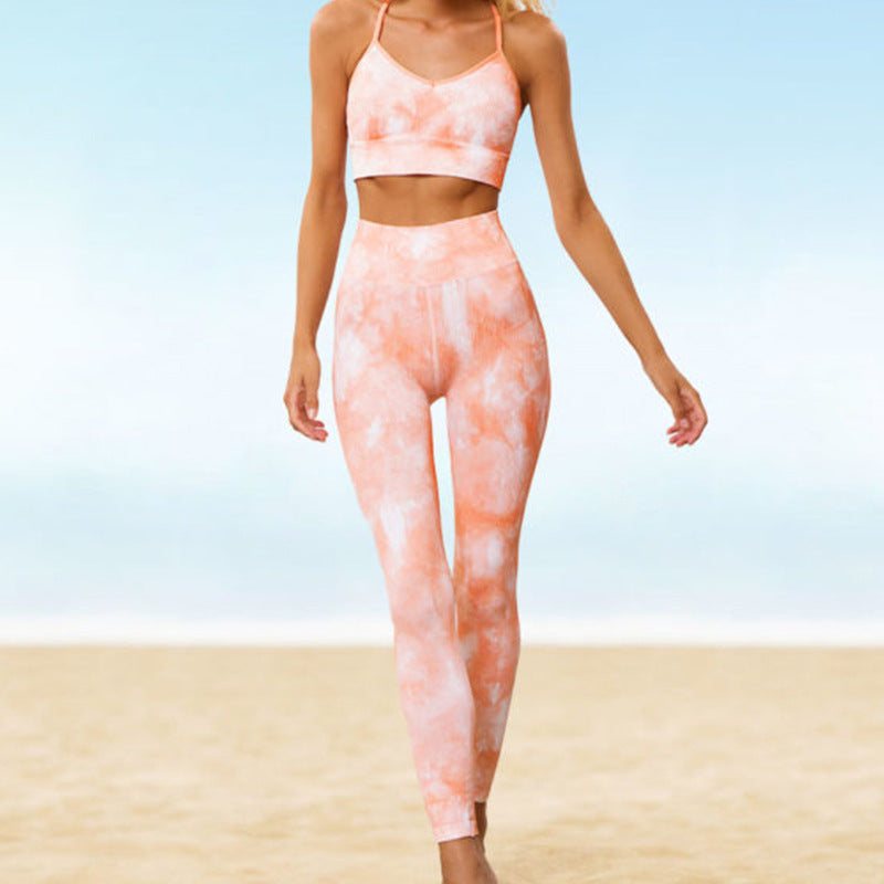 Sexy Fast Drying Dyed Yoga Sets for Women