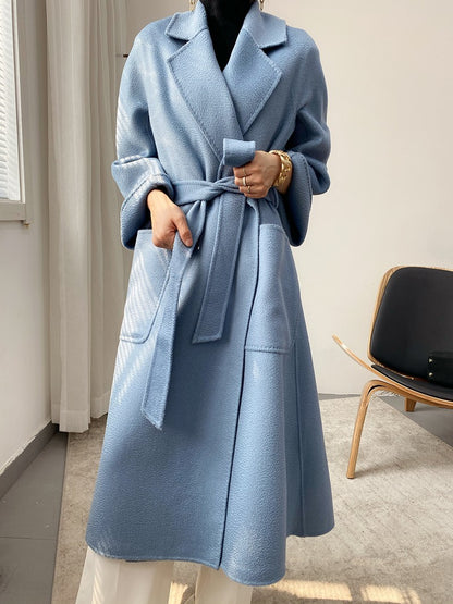 Luxury Woolen Winter Long Overcoat for Women