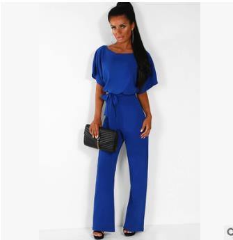 Women Summer Belt Short Sleeves Summer Jumpsuits-STYLEGOING
