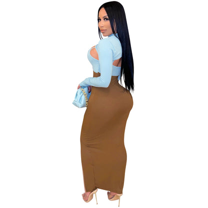 Sexy Constract Color Tight Dresses for Women