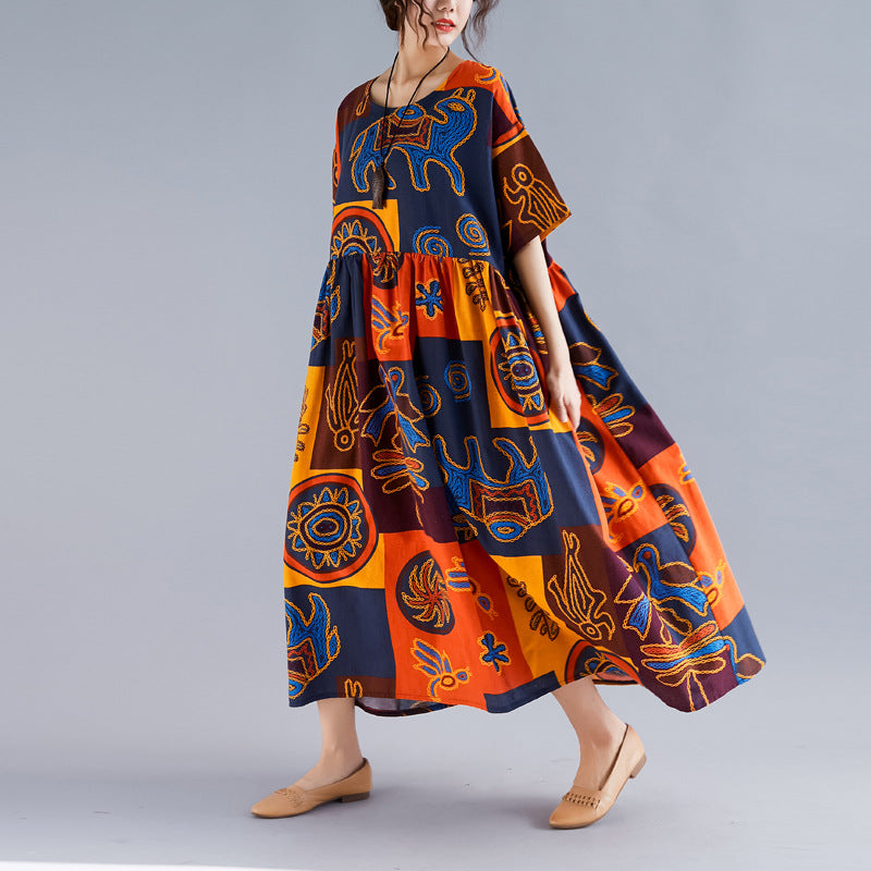 Vintage Short Sleeveless Loose Plus Sizes Dresses