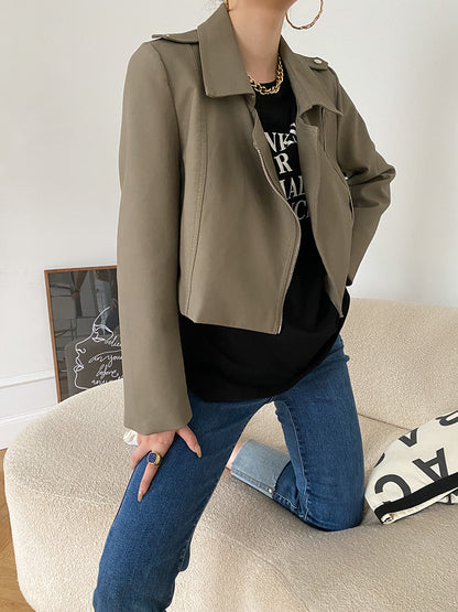 Fashion Motorcycle PU Leather Zipper Jackets