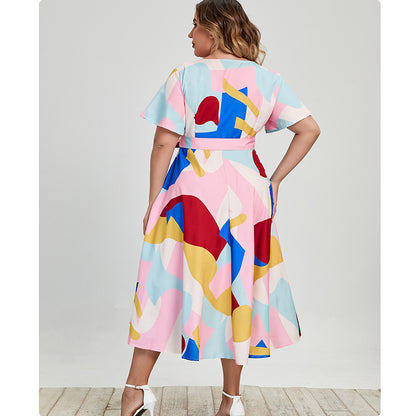 Summer Short Sleeves Plus Sizes Dresses