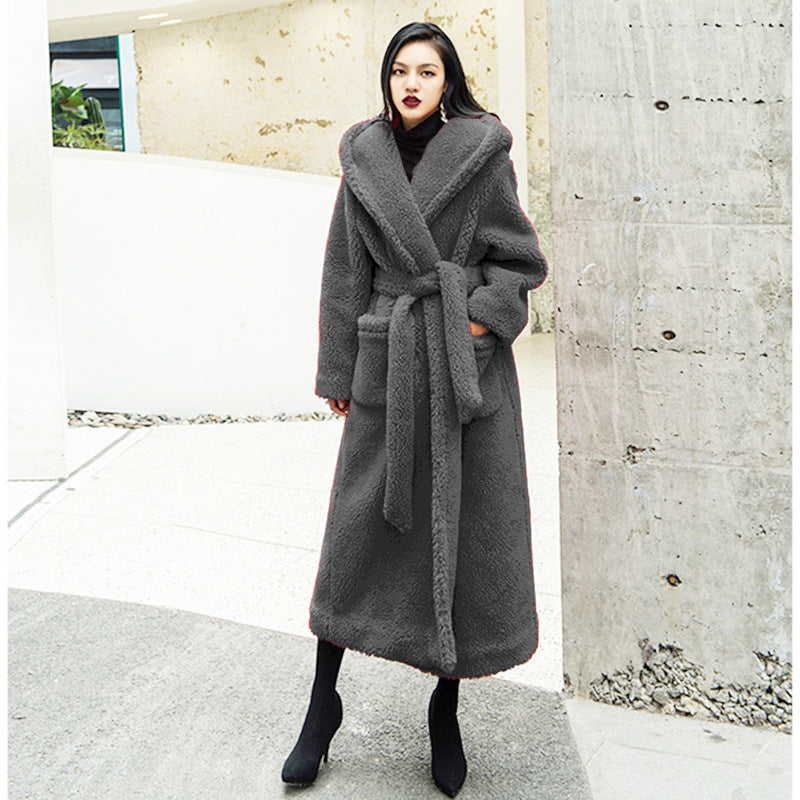 Luxury Women Fashion Long Fur Overcoat for Winter