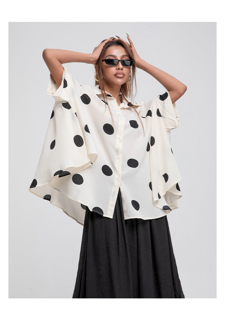 Women Polk Dot Summer Chiffon Shirts