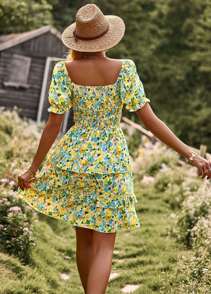 Romantic Short Sleeves Cake Dresses