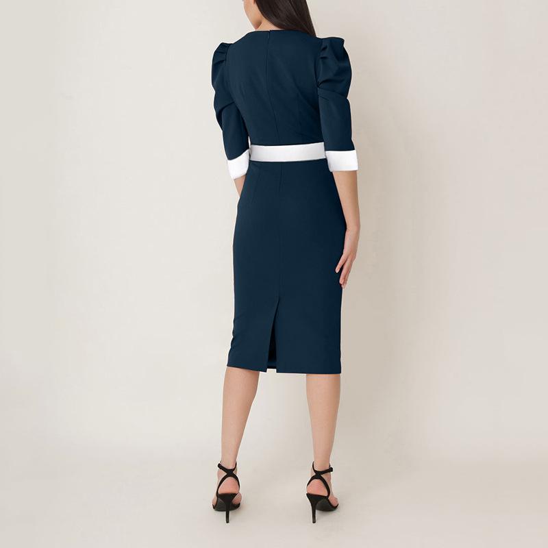 Sexy Round Neck OL Style Fashion Dresses-STYLEGOING