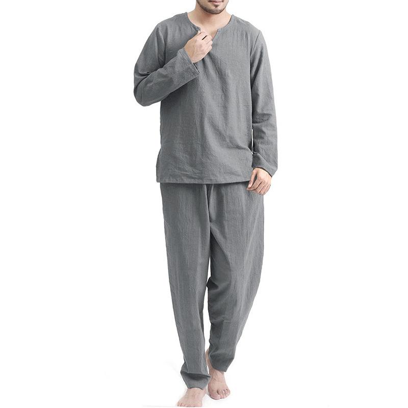 Casual Long Sleeves Loose Men's Fall Sleepwear-STYLEGOING