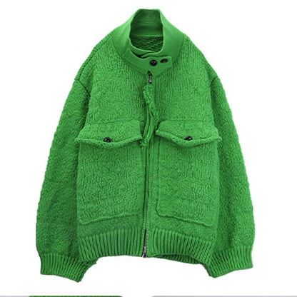 Women Zipper Knitting Cardigan Sweater Coats