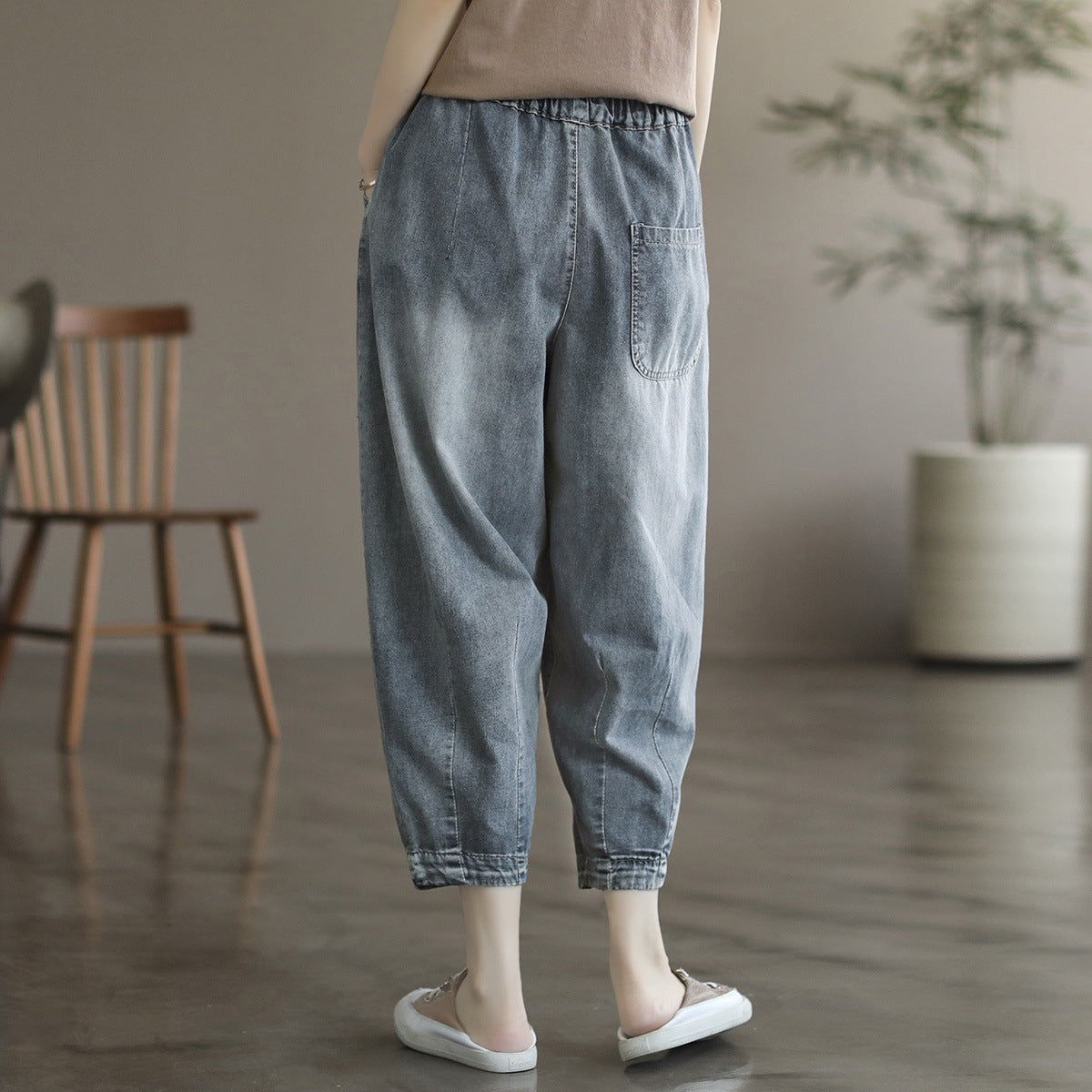 Summer Cotton Women Harem Plus Sizes Denim Jeans