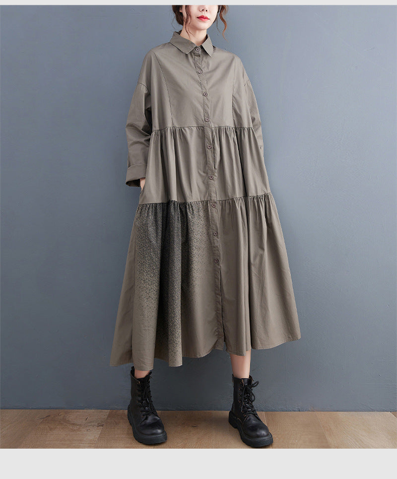 Casual Plus Sizes Long Sleeves Cozy Shirt Dresses