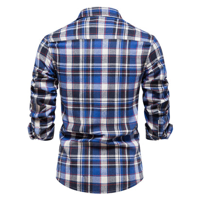 Fall Plaid Long Sleeves Shirts for Men