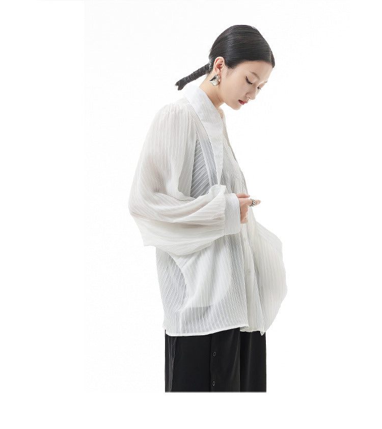 Designed See Through Long Sleeves Shirts for Women