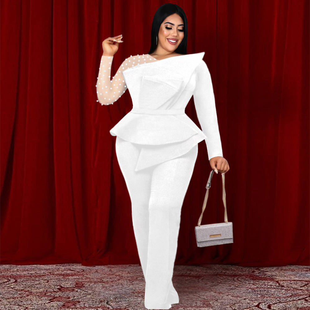 Sexy Designed Beaded Plus Sizes Party Outfits for Women