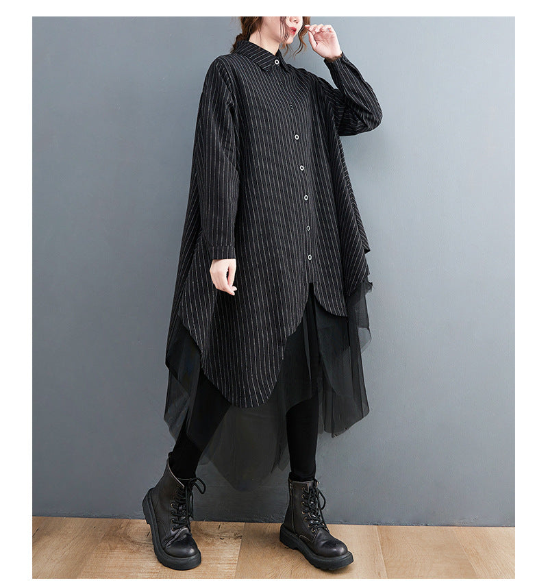 Casual Striped Double Women Midi Dresses
