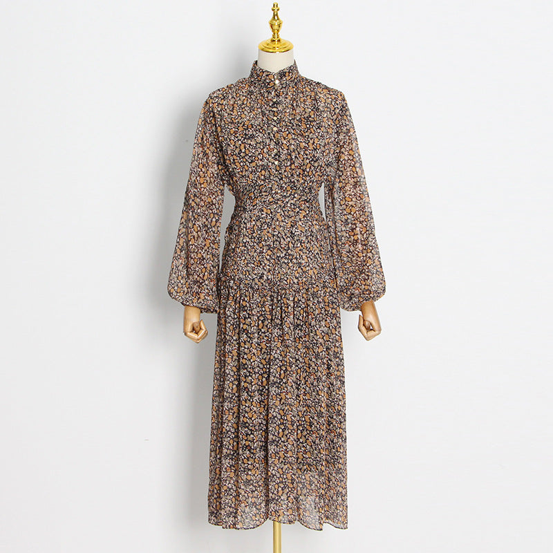 Vintage Ruffled Fall Long Sleeves Dresses