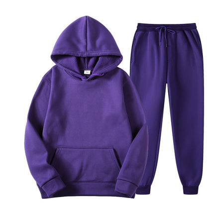 Casual Pullover Hoodies and Sports Pants Sets for Women and Men
