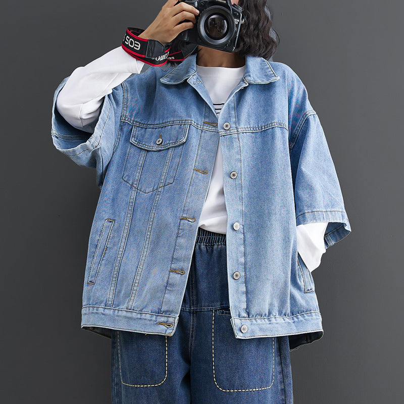 Casual Plus Sizes Fall Denim Vest for Women