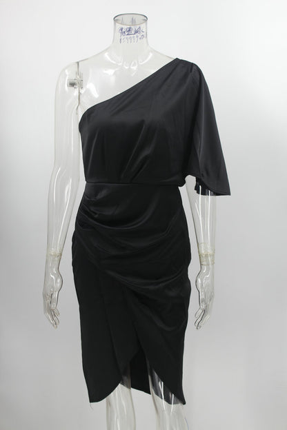 Sexy One Shoulder Irregular Evening Party Dresses