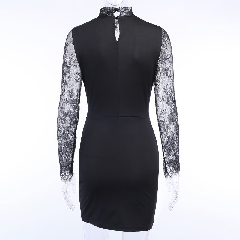 Black Sexy Lace Hot Mini Dresses