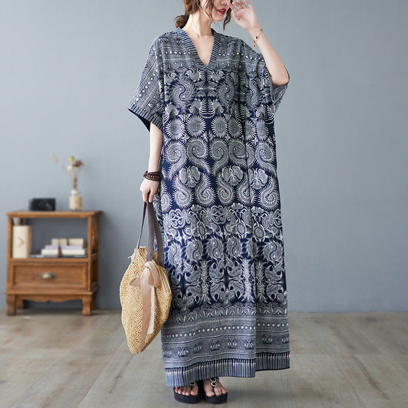 Vintage Linen Summer Holiday Long Cozy Dresses