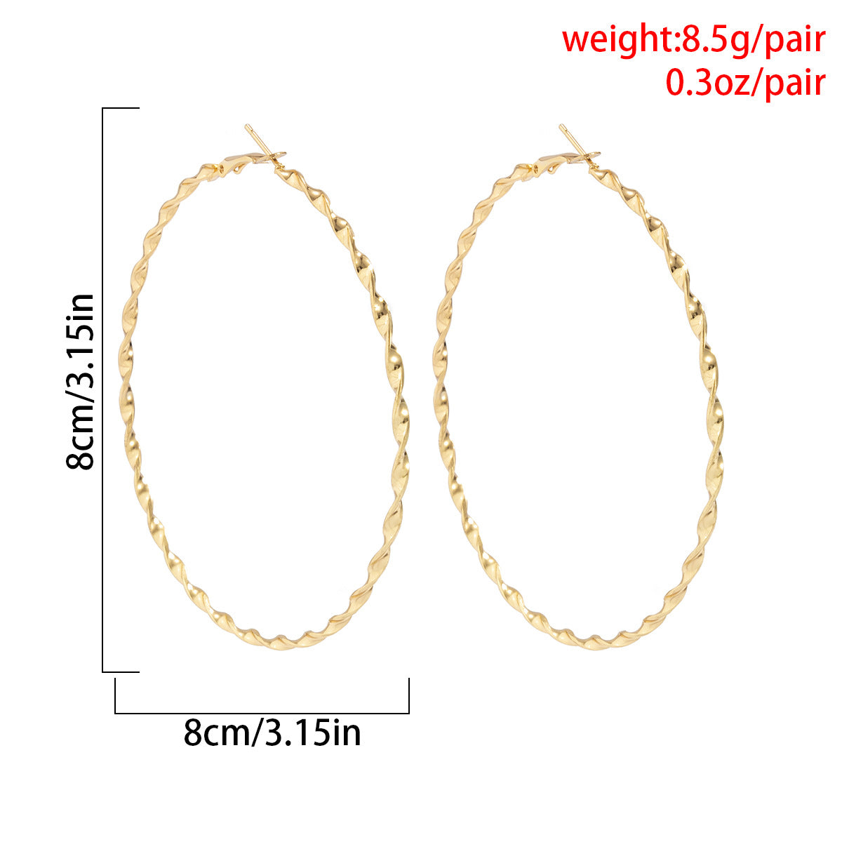 Fashion Screw Thread Women Hoop Earrings