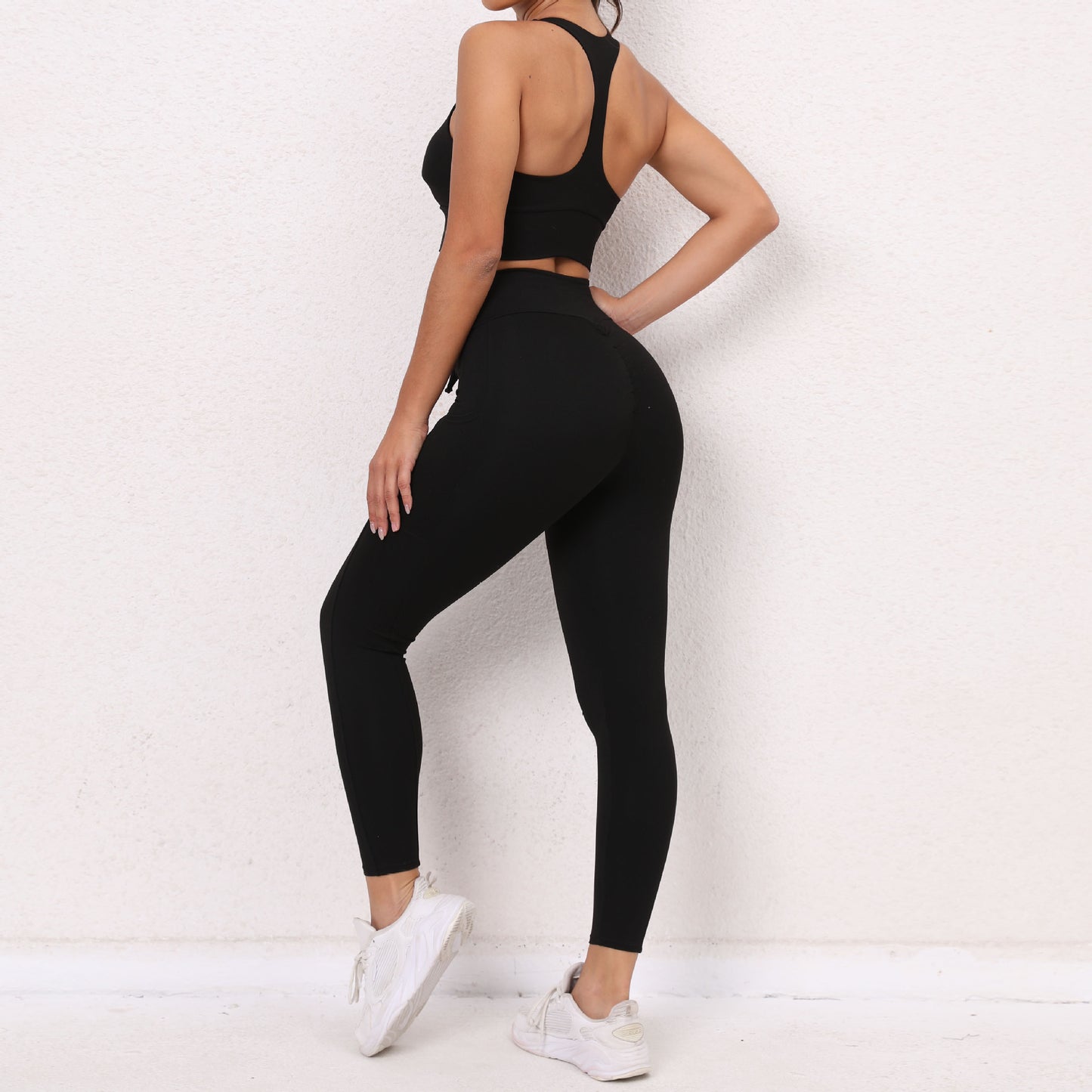 Sexy Drawstring Elastic Sports Yoga Suits for Women