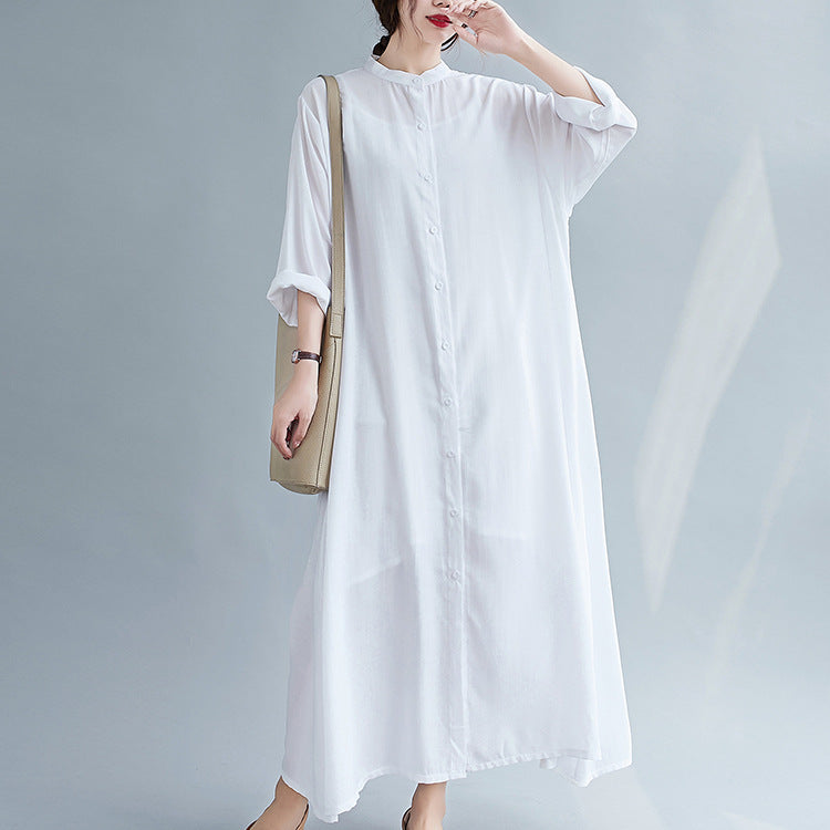 Women Stand Collar Plus Sizes T Shirts Dresses