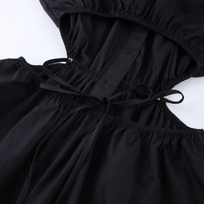 Sexy Waist Baring Long Sleeves Women Short Shirts Dresses