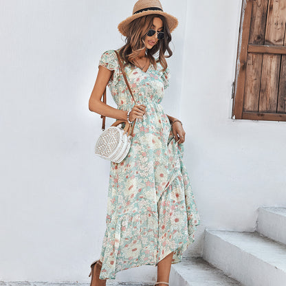 Casual Summer Daily Short Sleeves Sun Dresses