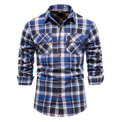 Fall Plaid Long Sleeves Shirts for Men