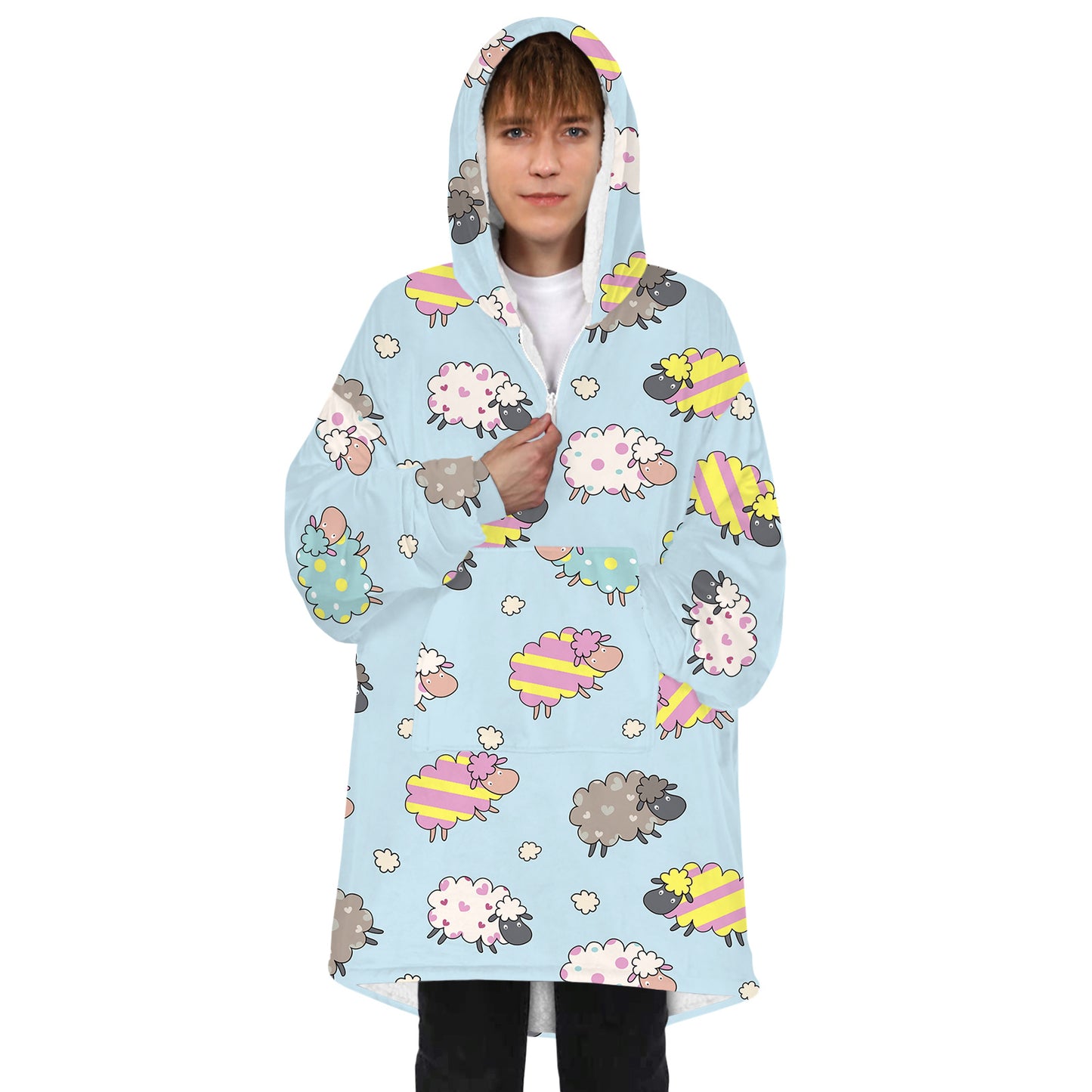 Soft Bee Print Lazy Wearable Watching TV Blanket