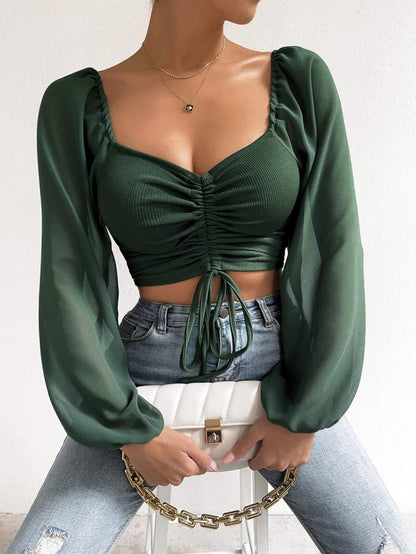 Sexy Long Sleeves Summer Short Blouses