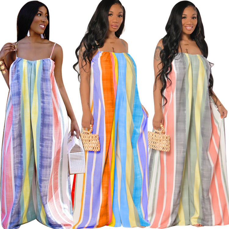Summer Bohemian Backless Women Jumpsuits