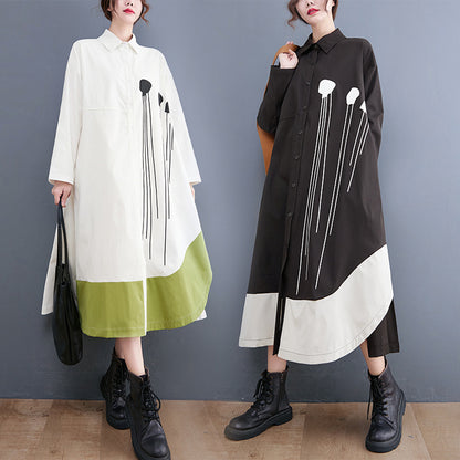 Elegant Long Sleeves Shirt Dresses for Women