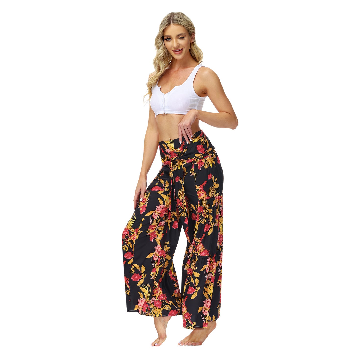 Casual Dyed Trumpet Pants for Women