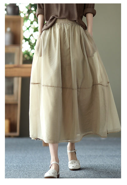 Summer Organza Elegant Women Skirts