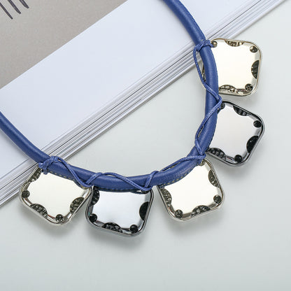 Vintage Irregular Square Clavicle Women Necklace