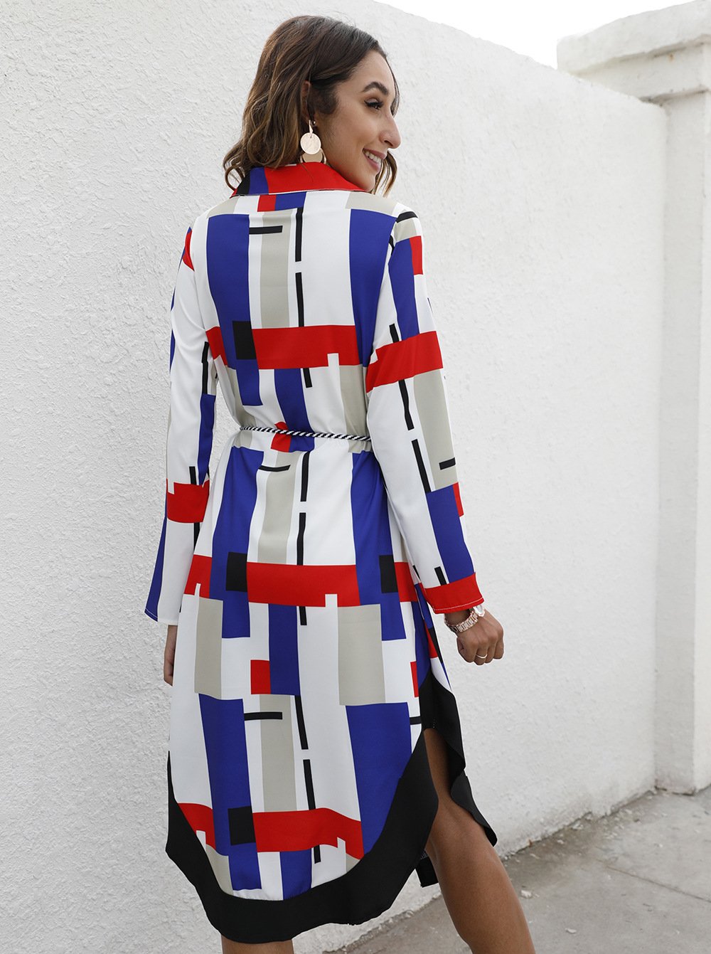 Leisure Long Sleeves Women Short Fall Shirt Dresses-STYLEGOING